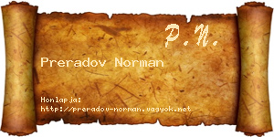 Preradov Norman névjegykártya